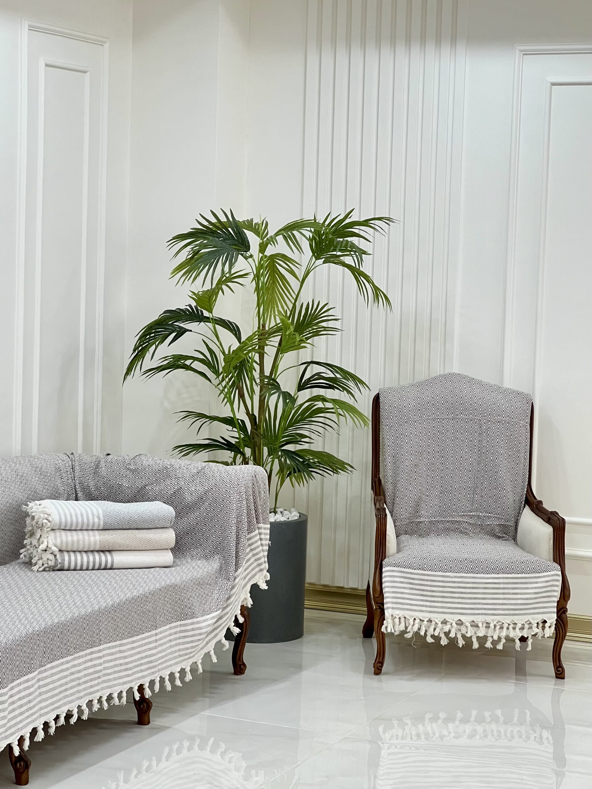 شال مبل نخی ترک طرح لوزی