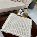 سرویس 3 تیکه مربع کتان مینیمال طرح لاوینا
